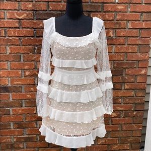 Forever 21 lacy dress white and nude